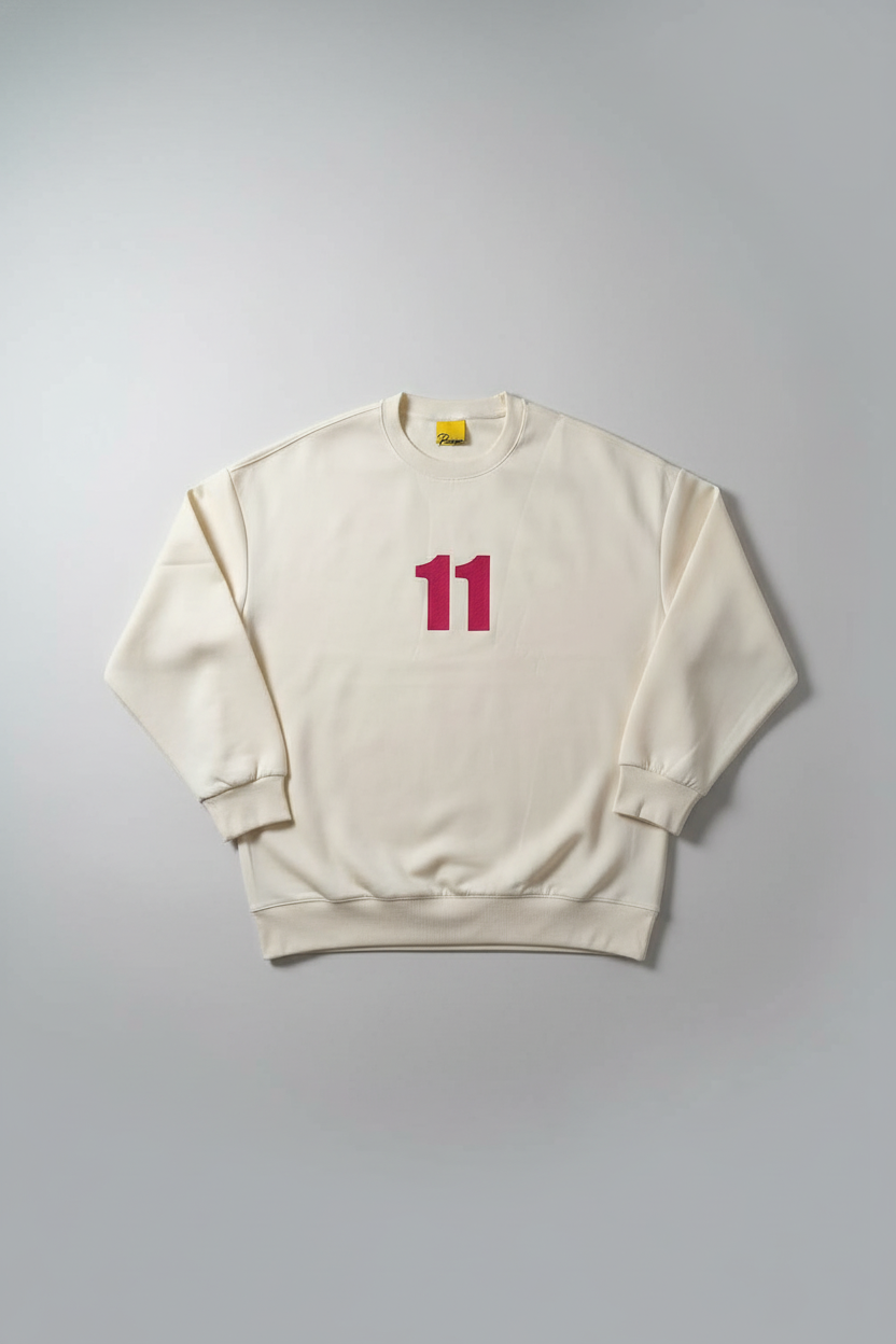 Men's crew neck sweatshirt White
