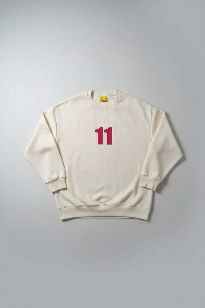 Men's crew neck sweatshirt White