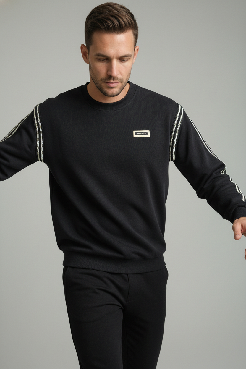 Men's crew neck sweatshirt Black