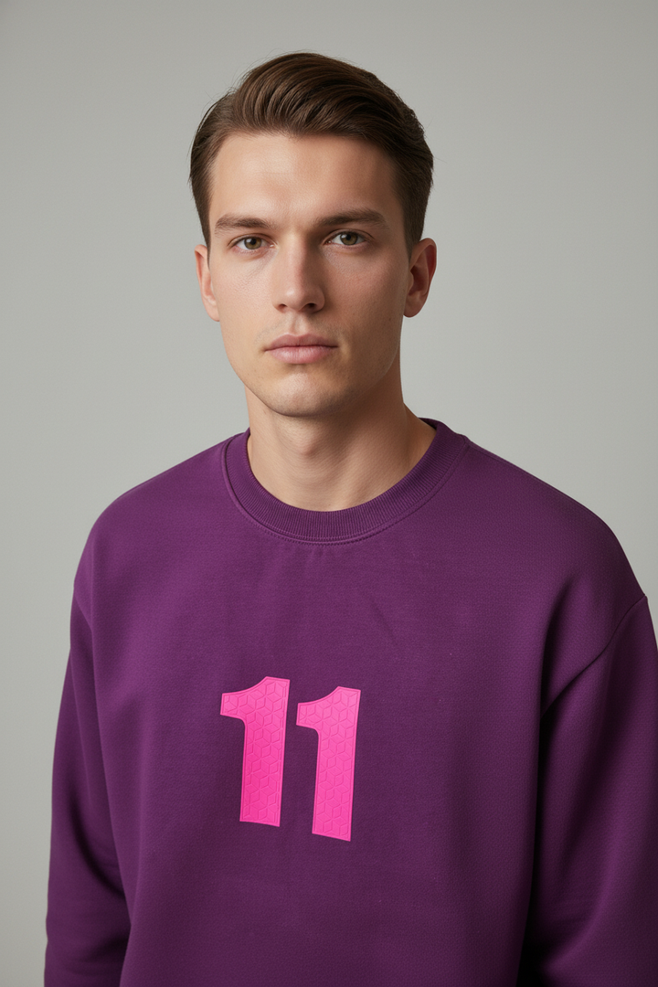 Men's crew neck sweatshirt Purple