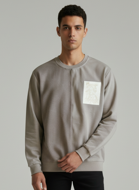Men's crew neck sweatshirt Khaki