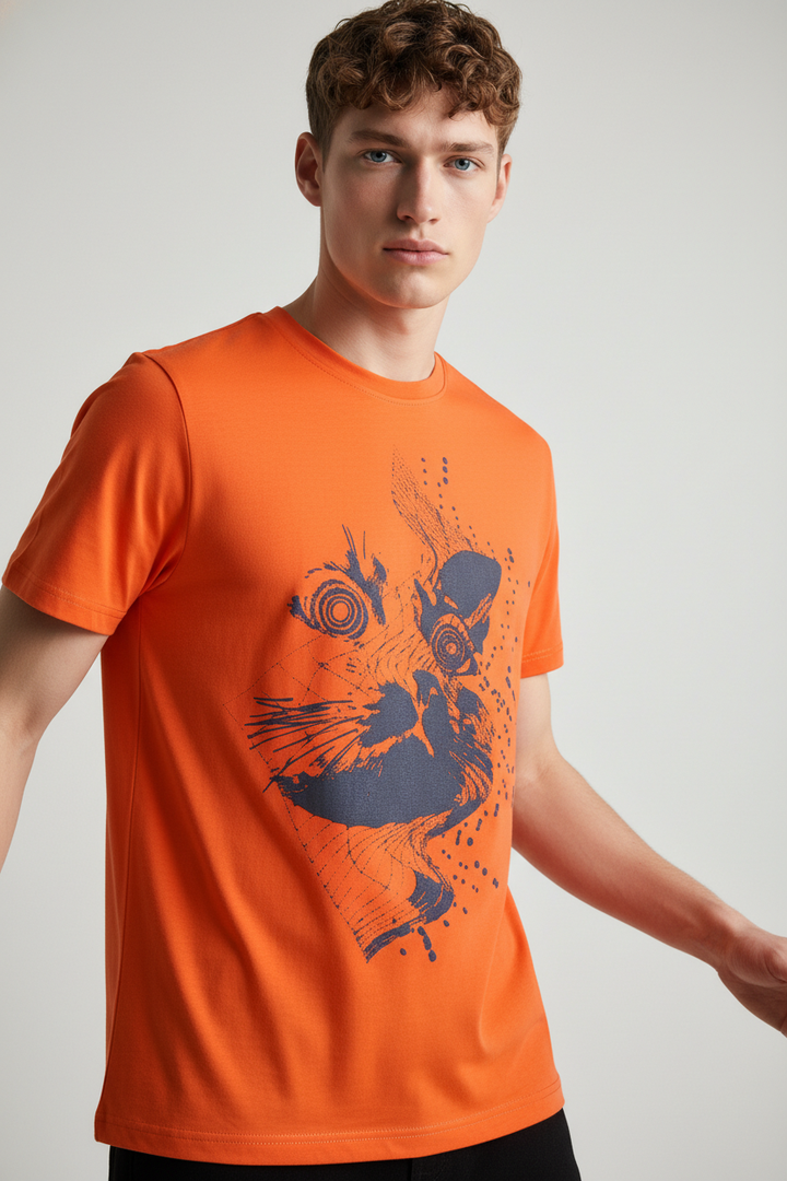 Men’s round neck t-shirt Orange