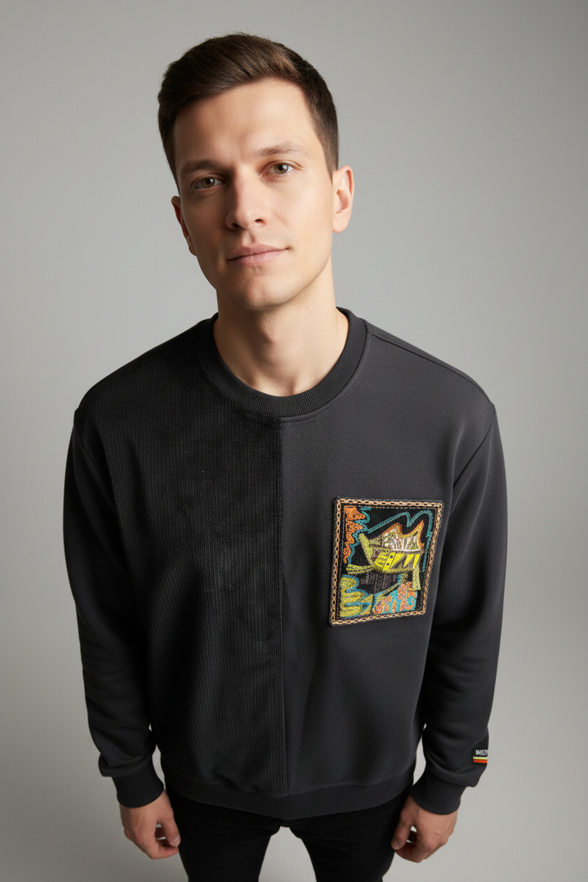 Men's crew neck sweatshirt Black