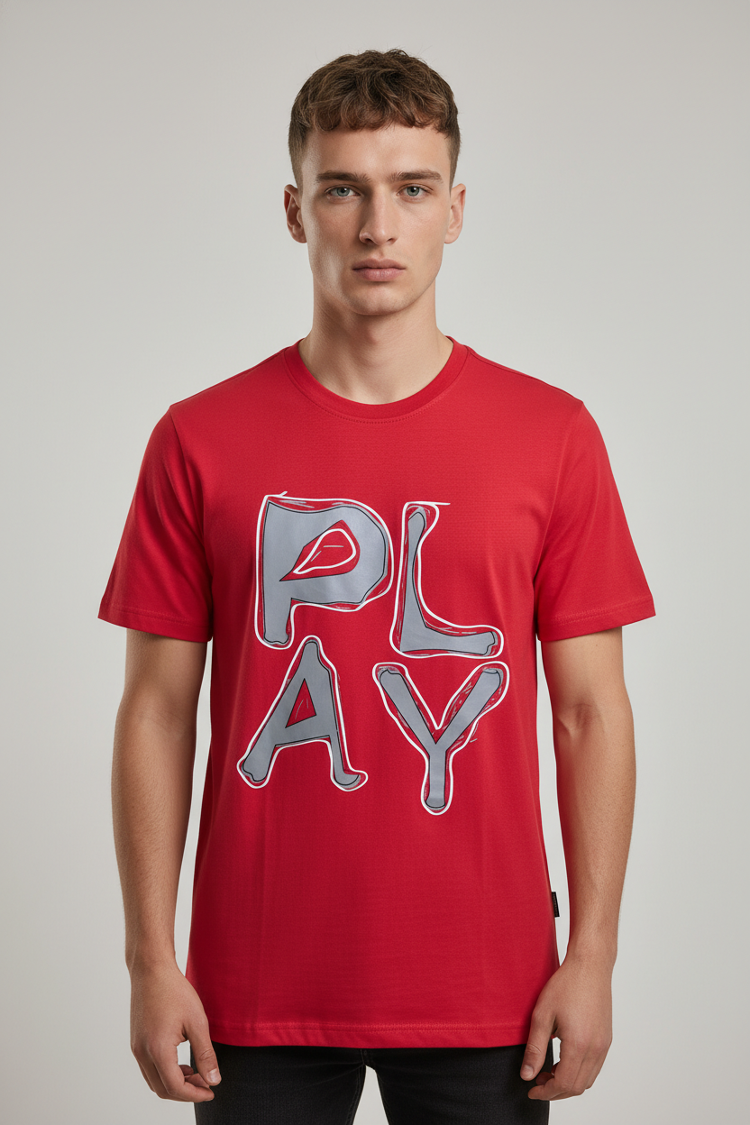 Men’s round neck t-shirt Red