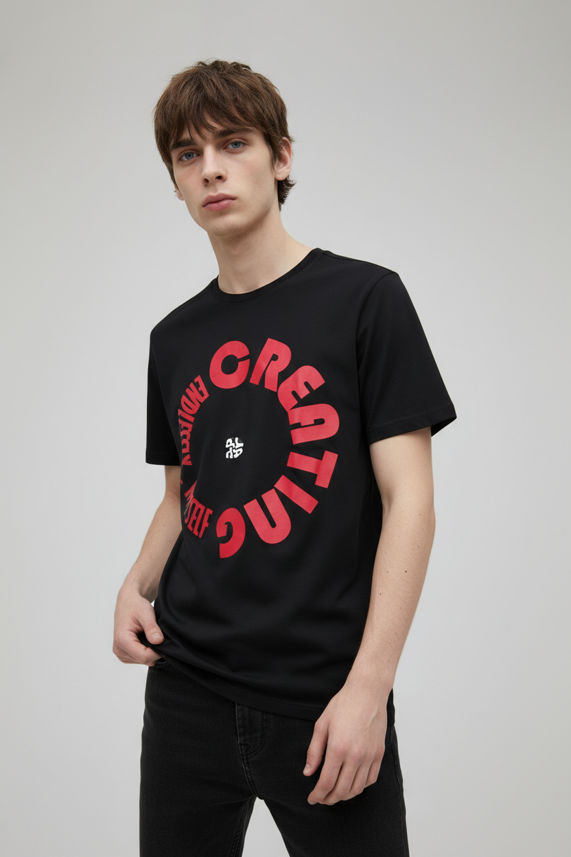 Men’s round neck t-shirt Black