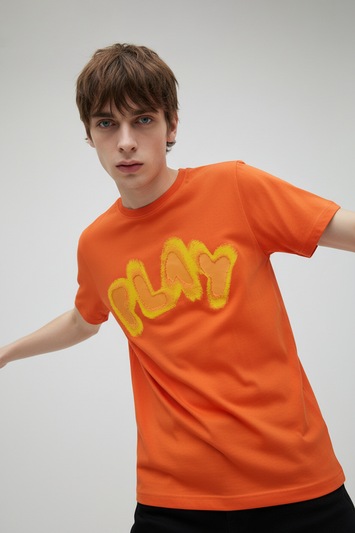 Men’s round neck t-shirt Dark Orange