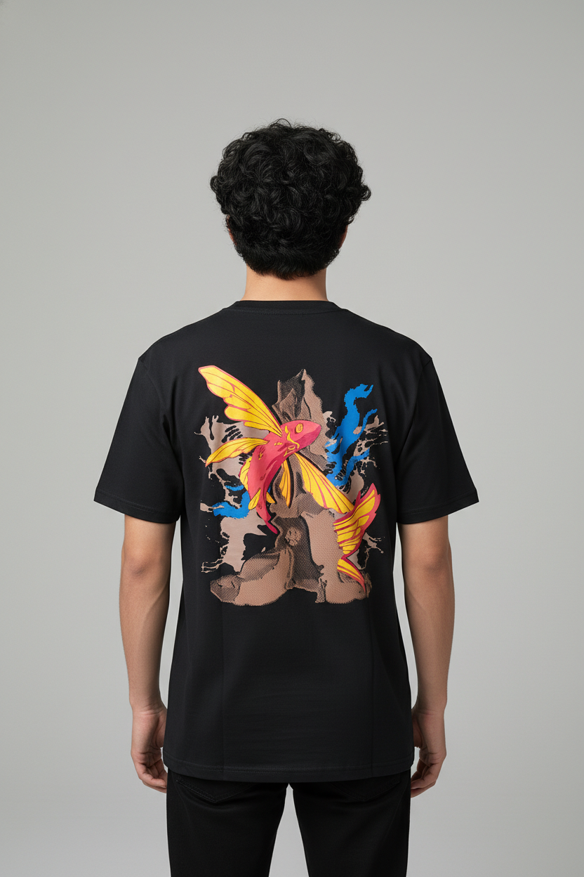 Men’s round neck t-shirt Dark Black