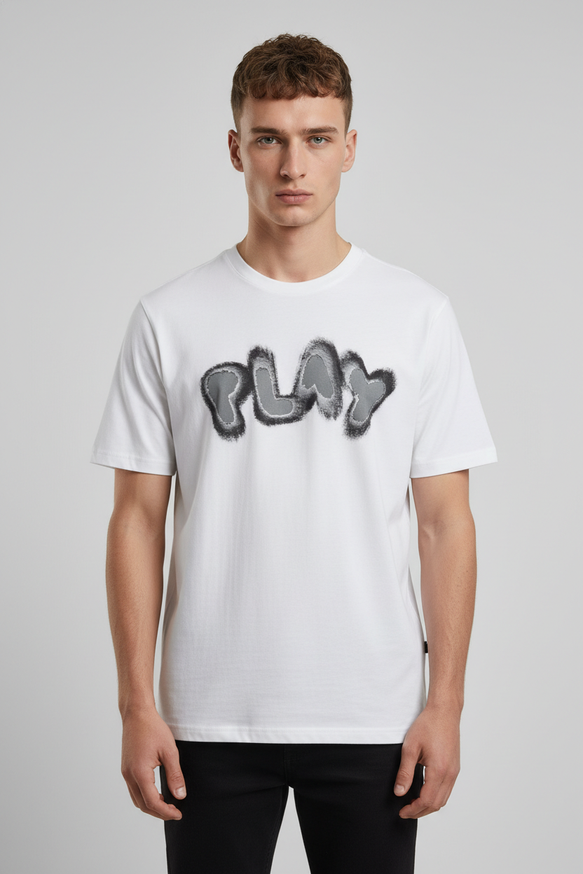 Men’s round neck t-shirt Dark White