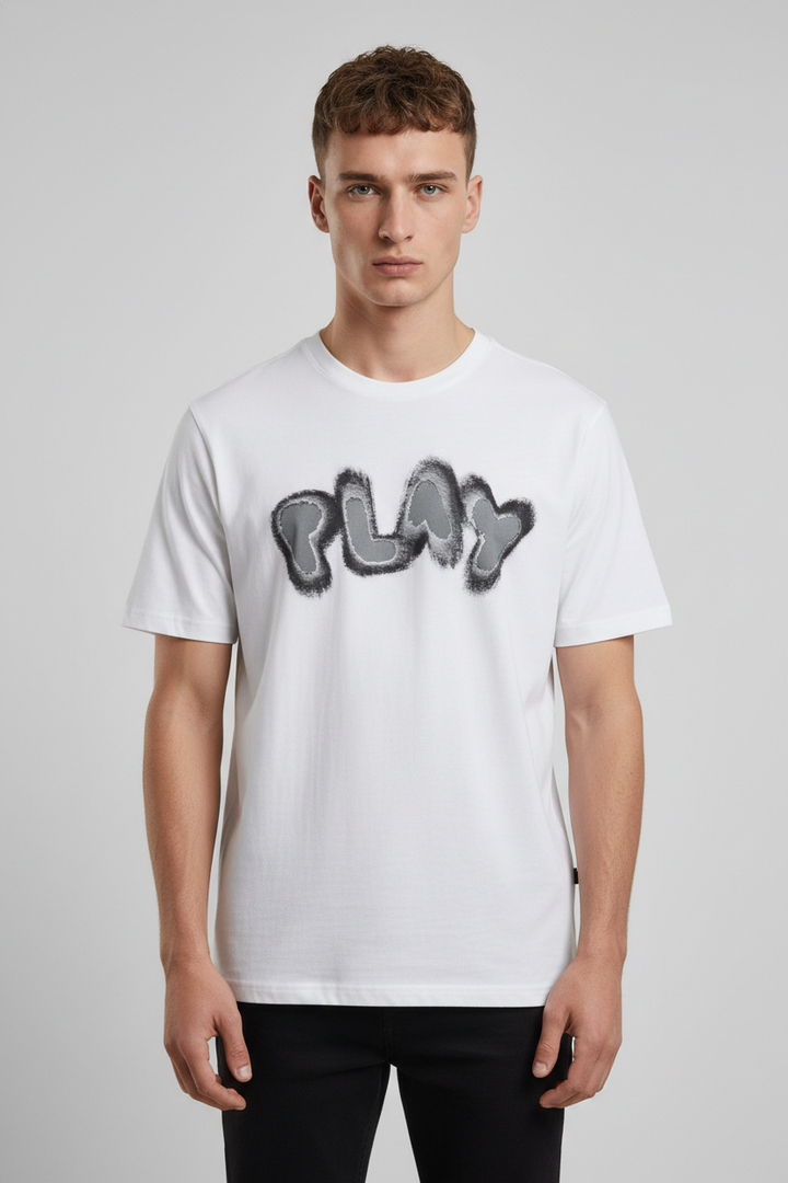 Men’s round neck t-shirt Dark White