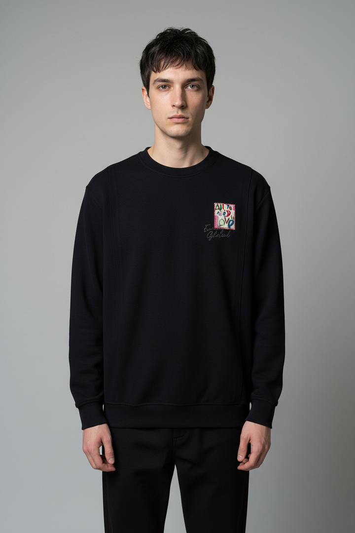 Men's crew neck sweatshirt Black