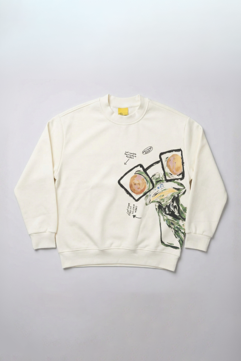 Men's crew neck sweatshirt White