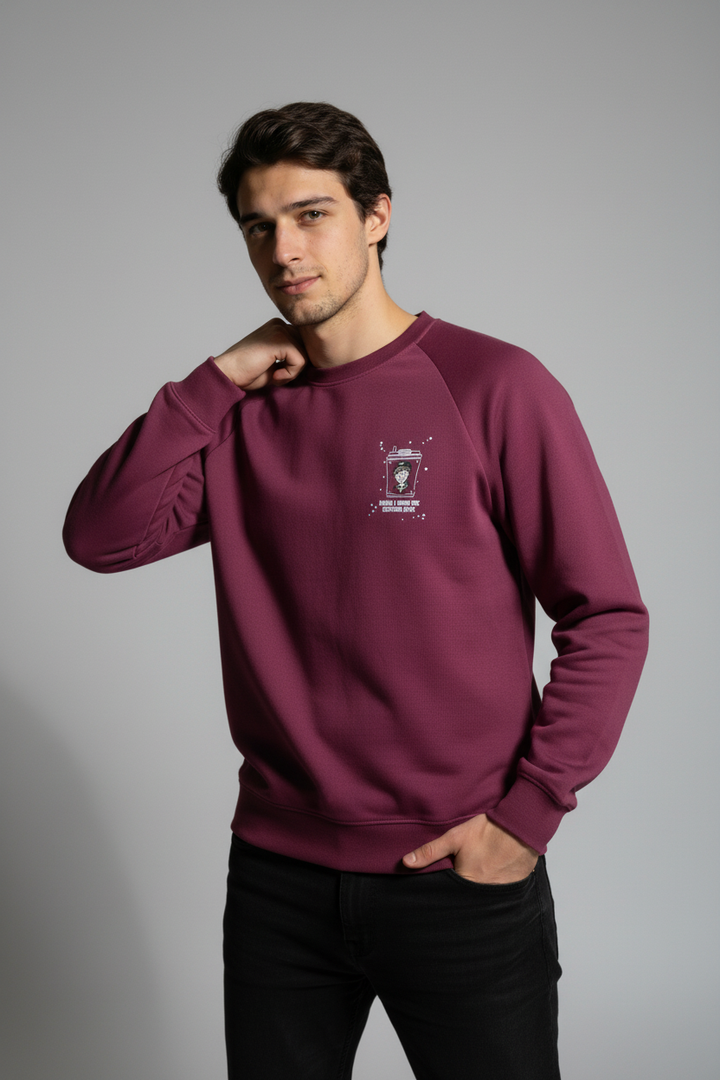 Men's crew neck sweatshirt Red