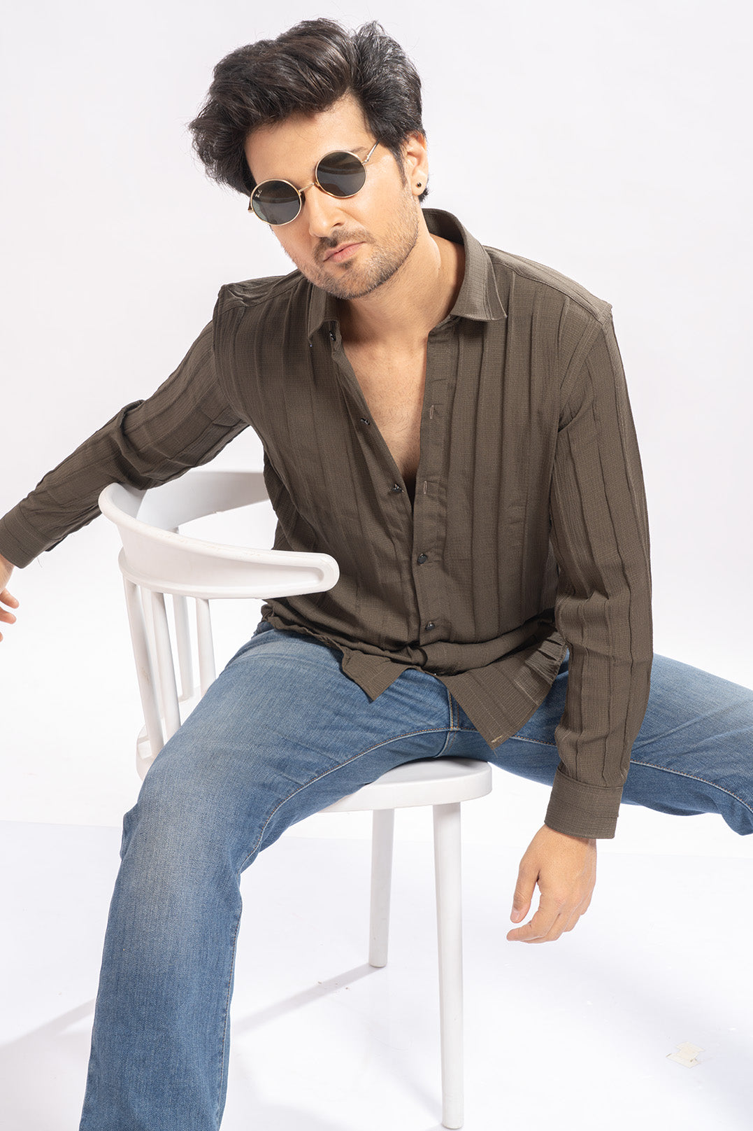 Urban Striped Brown Shirt