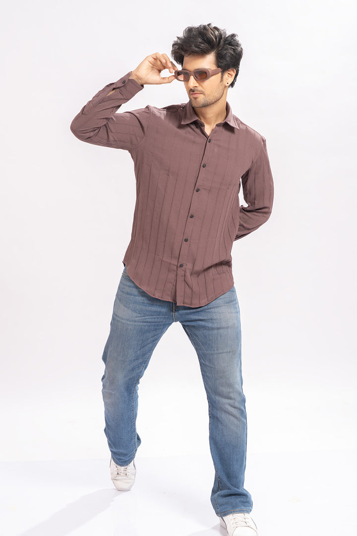 Urban Striped Light Brown Shirt