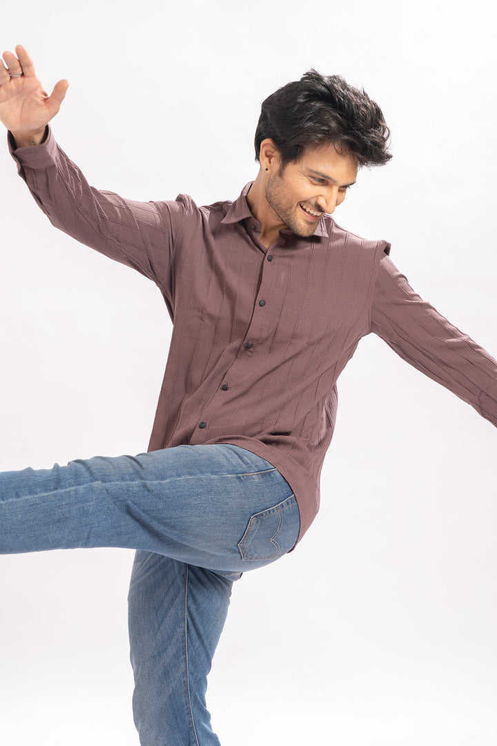 Urban Striped Light Brown Shirt