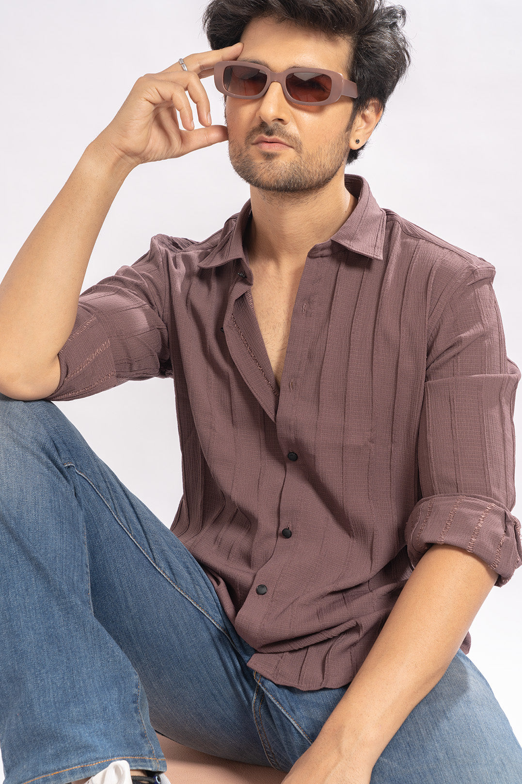 Urban Striped Light Brown Shirt