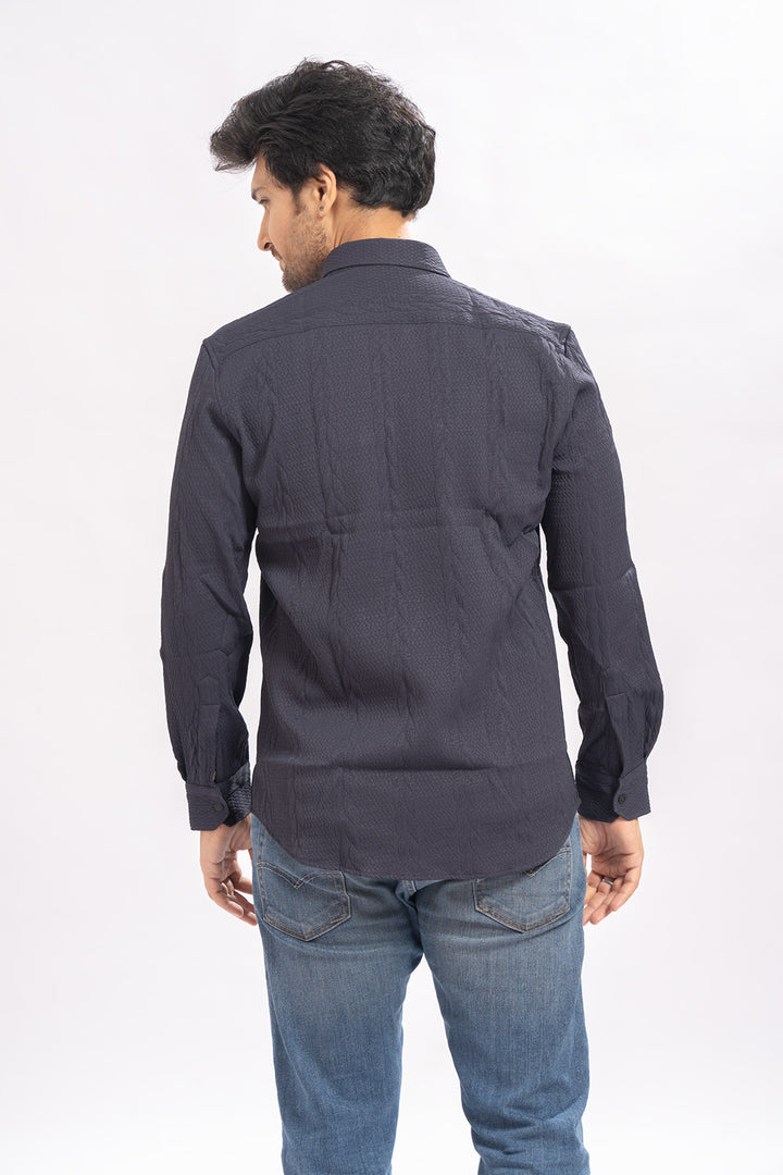 Blendin Jacquard Blue Shirts