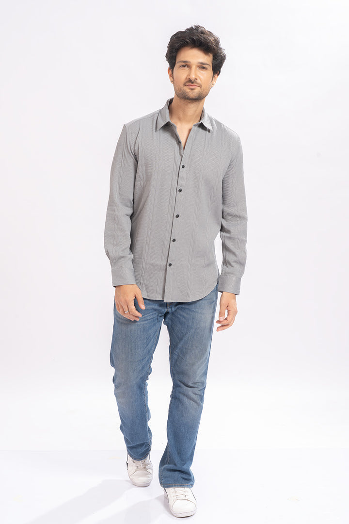 Blendin Jacquard Grey Shirts