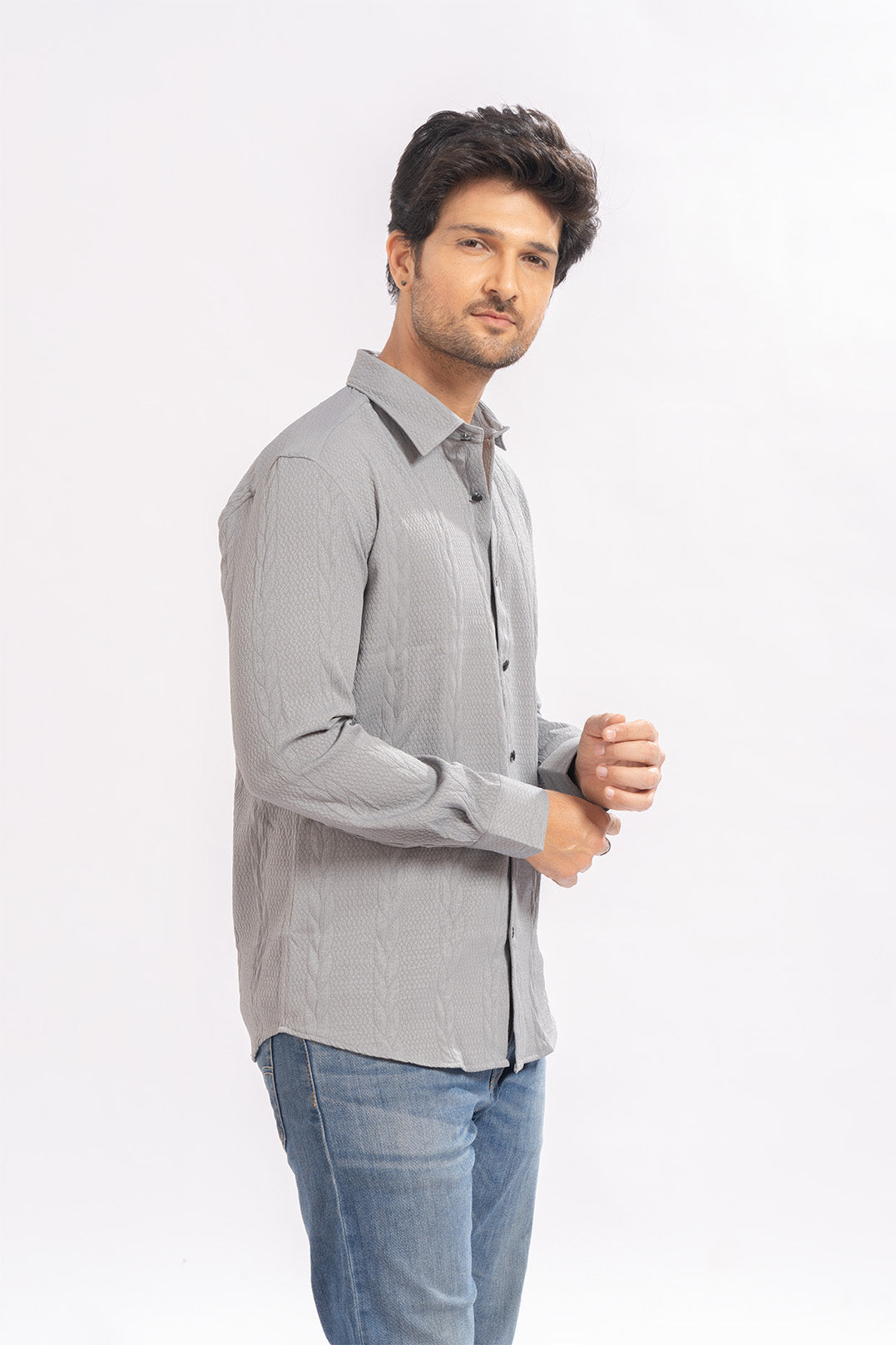 Blendin Jacquard Grey Shirts