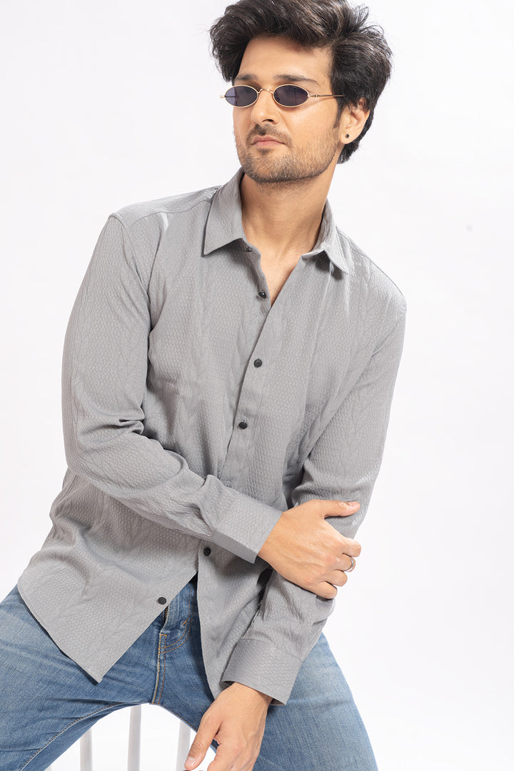 Blendin Jacquard Grey Shirts
