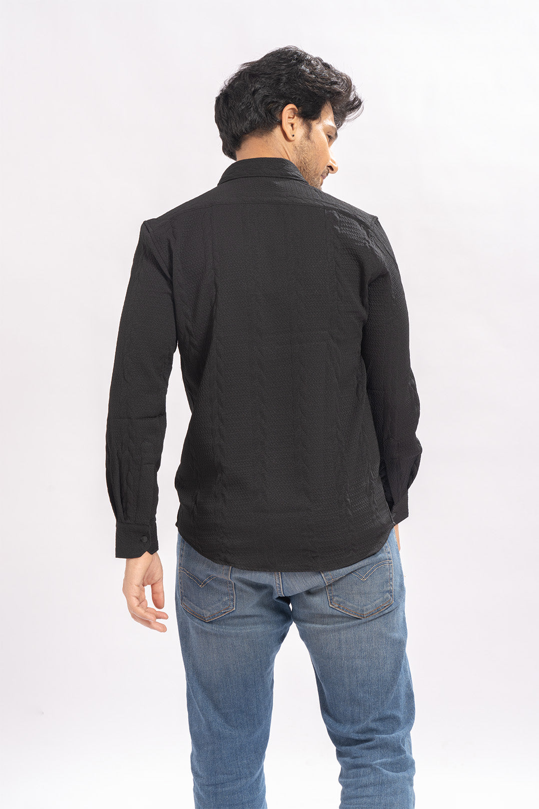 Blendin Jacquard Black Shirts