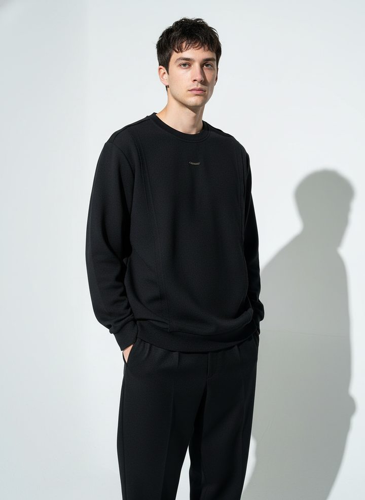 Men's crew neck sweatshirt Black