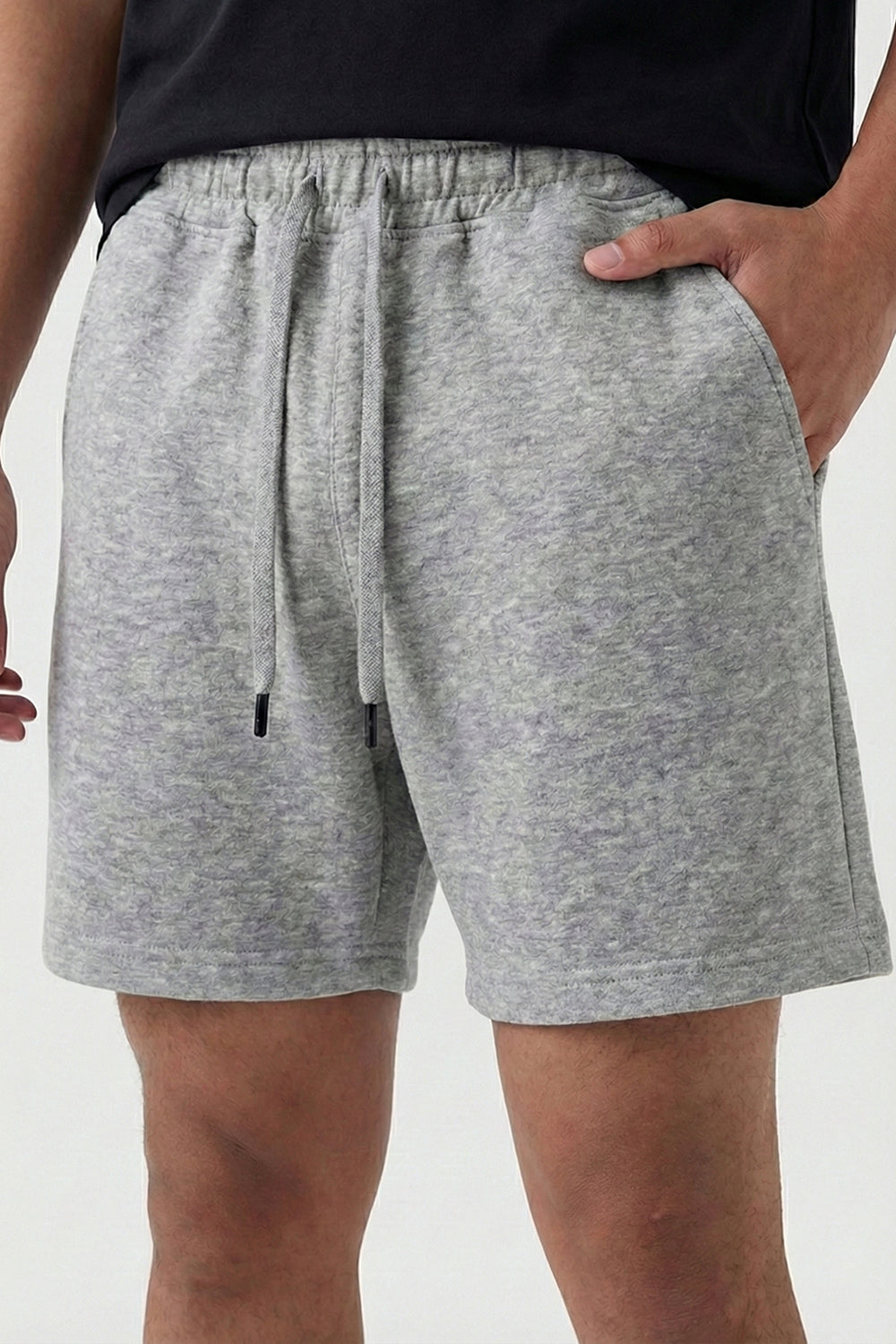 Grey Solid Shorts
