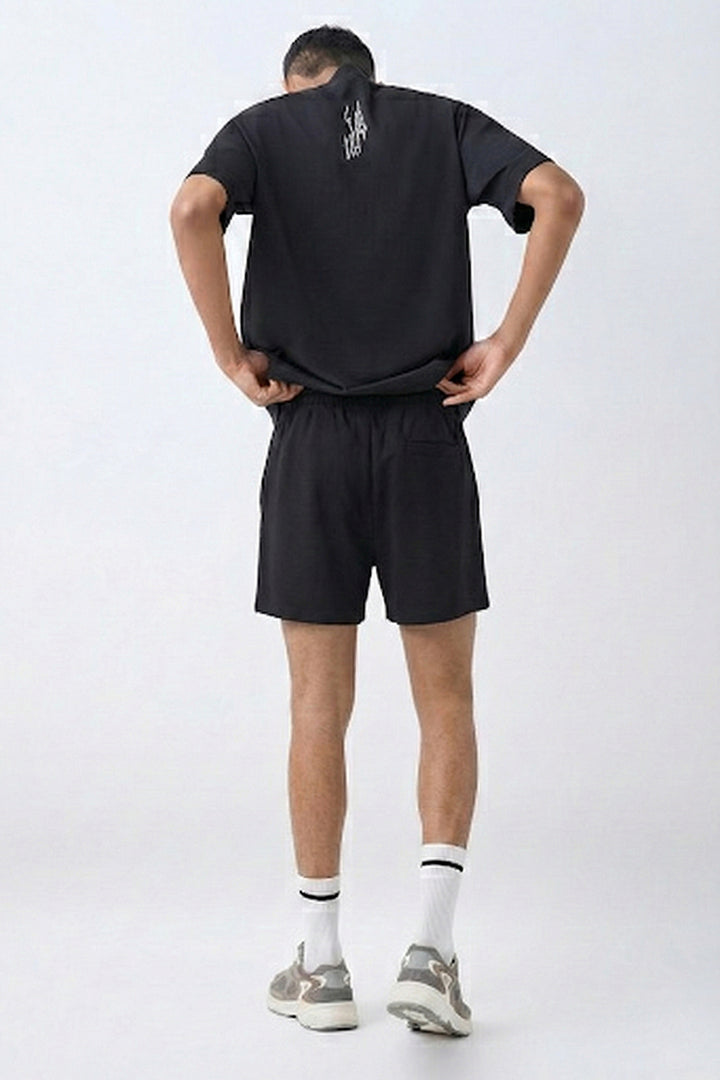 Black Solid Shorts