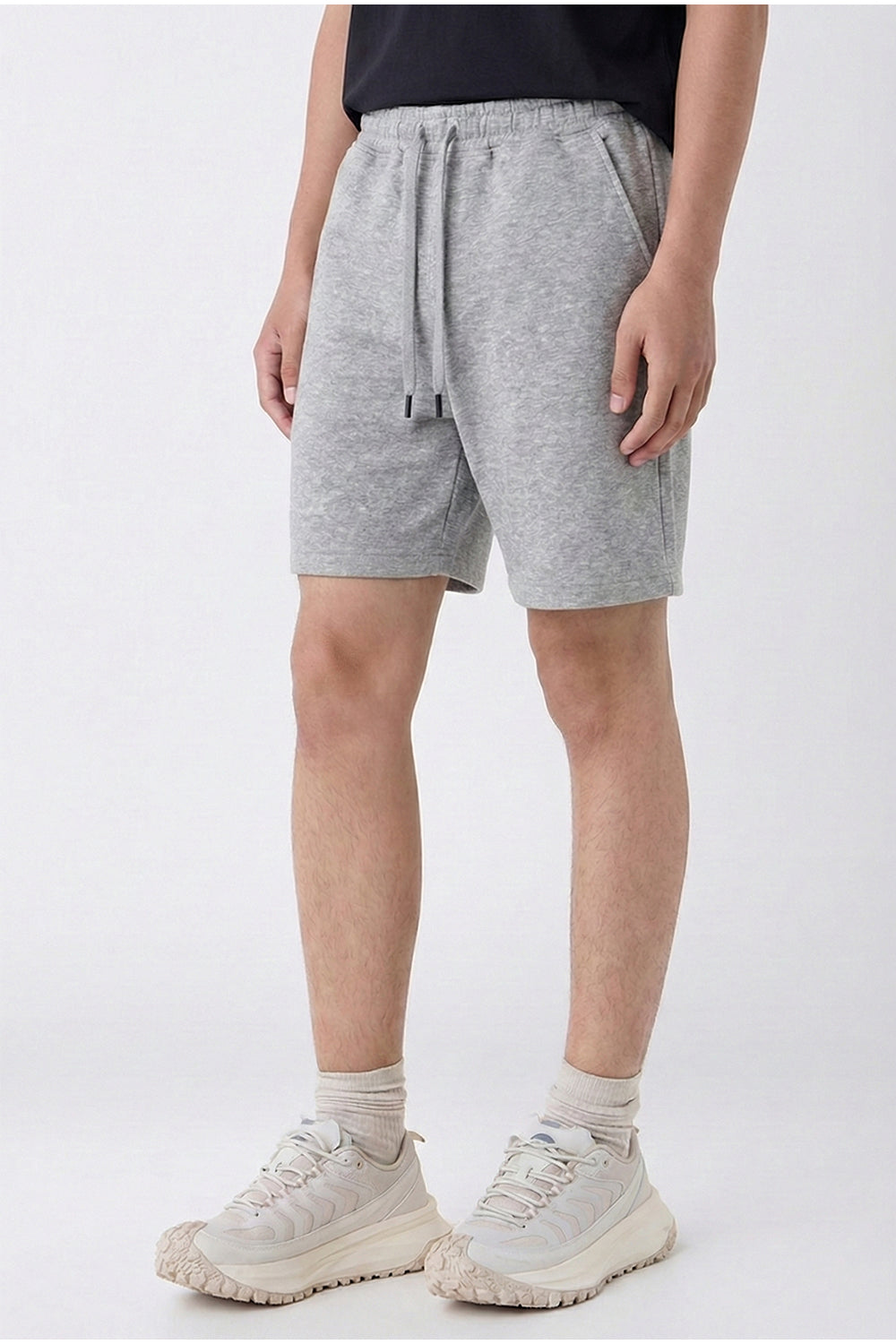 Grey Solid Shorts
