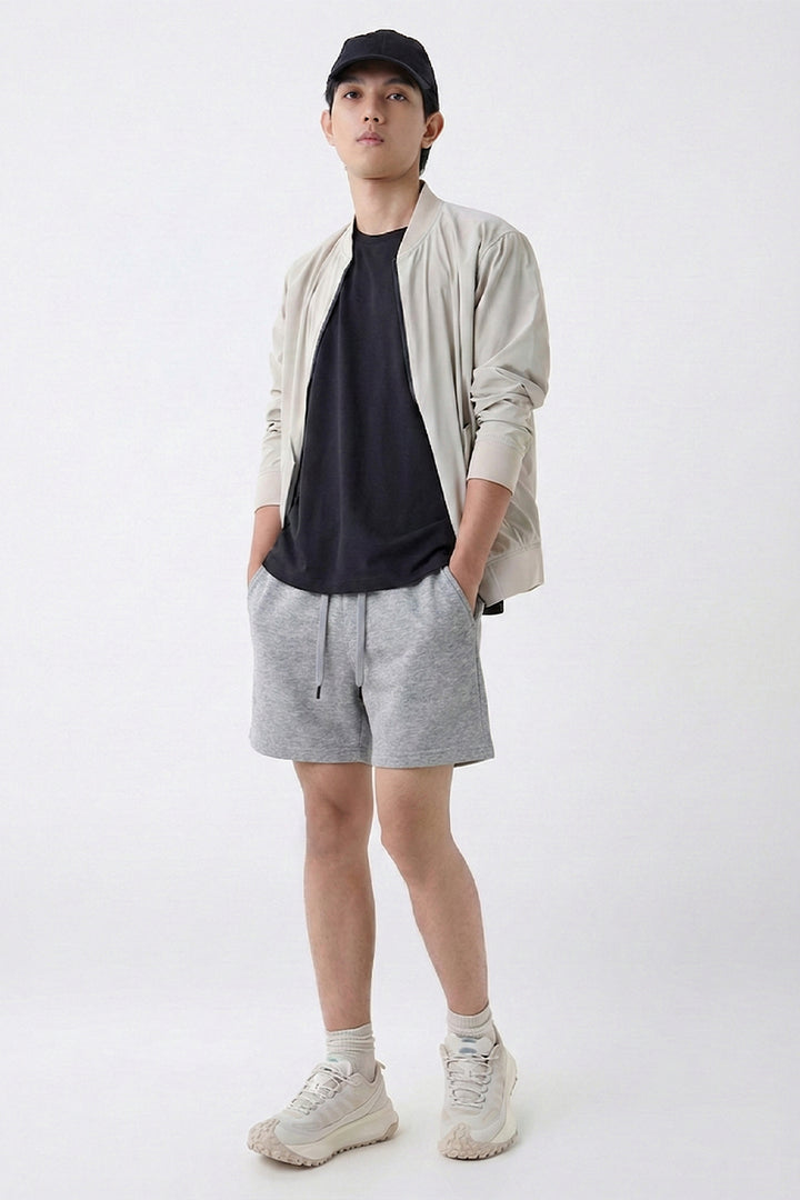 Grey Solid Shorts