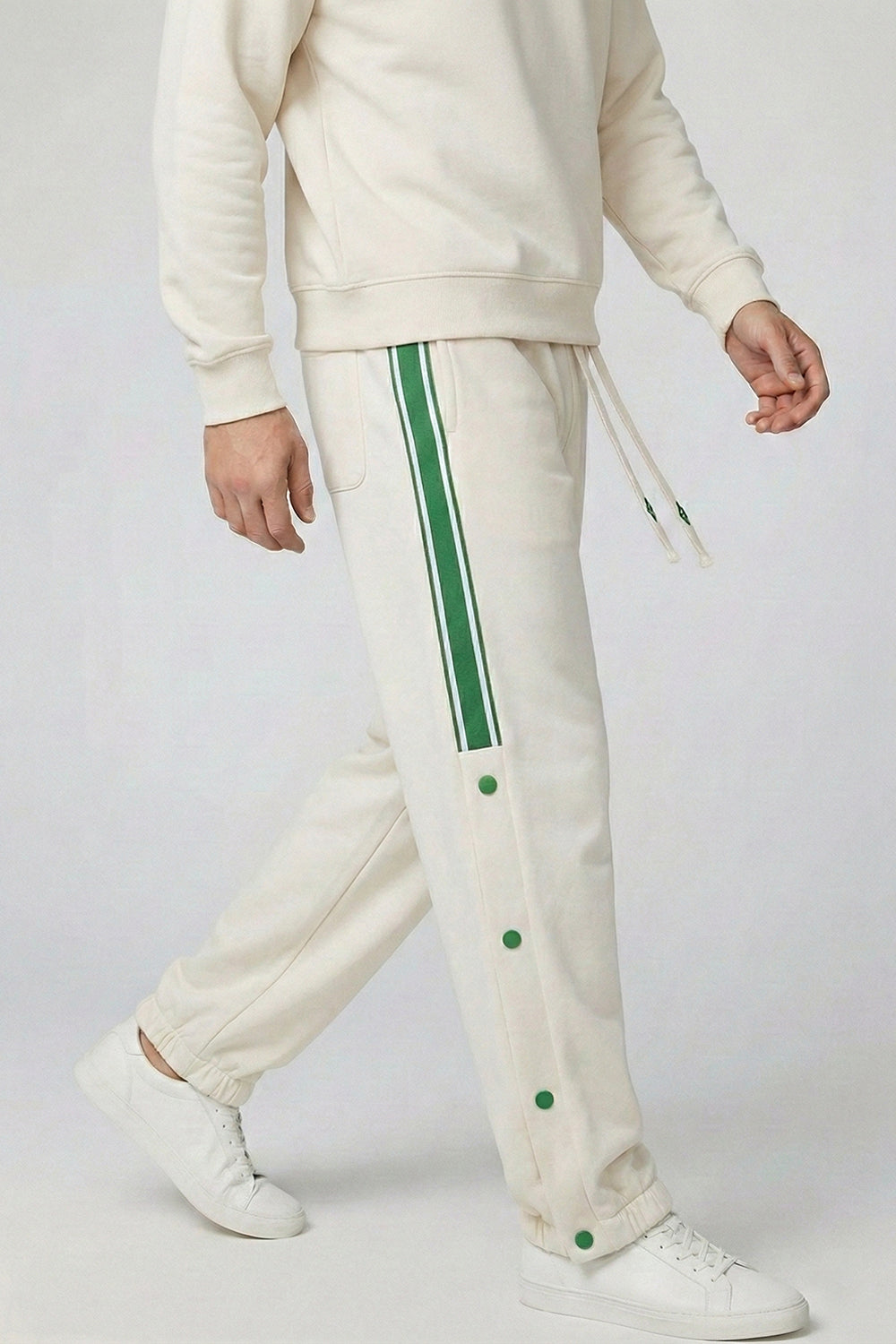 Beige Trackline Joggers